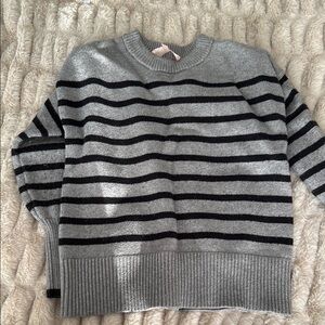 Gray and Black Striped Sweater